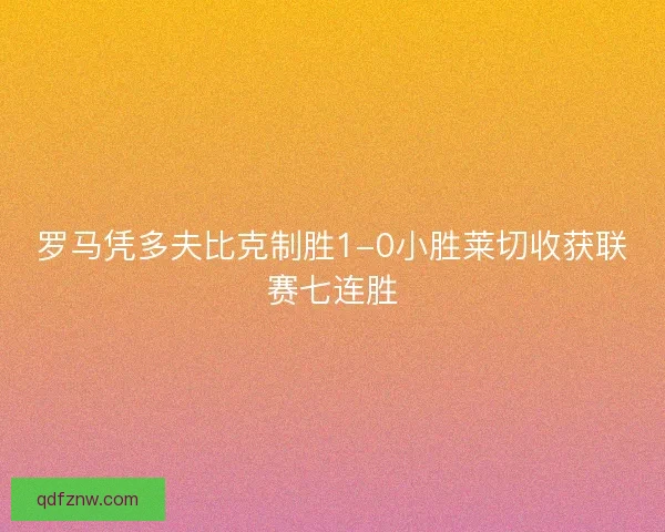 罗马凭多夫比克制胜1-0小胜莱切收获联赛七连胜